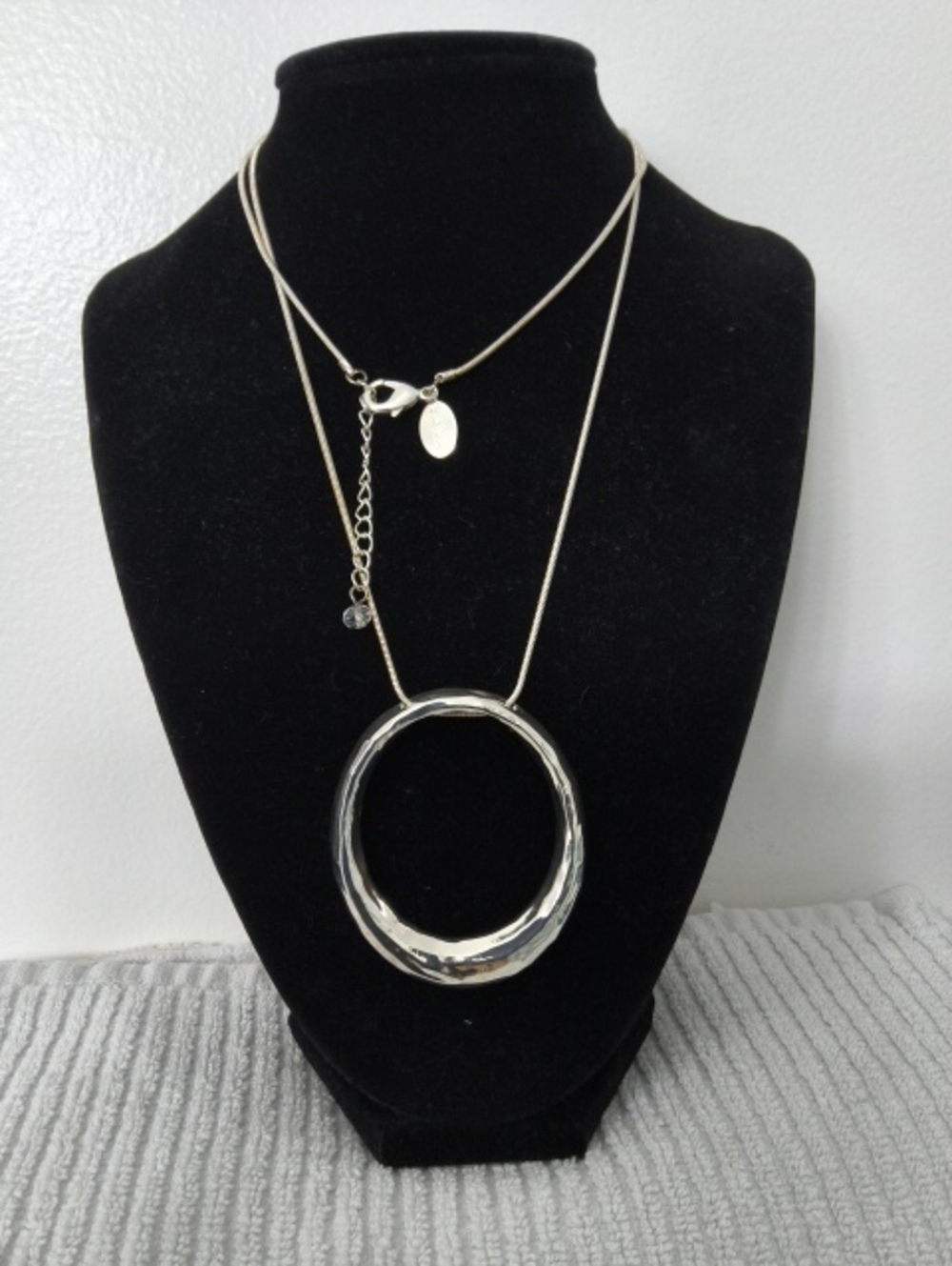 White House Black Market Silver-Tone Open Circle Layered Necklace